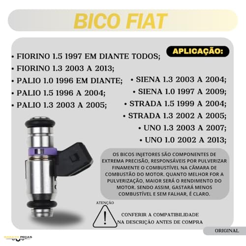 Bico Injetor Fiat Palio Uno Fire Fiorino 1.0/1.5 8v Flex
