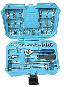 Taparia SA46 Steel Socket Set (Blue, 46-Pieces)