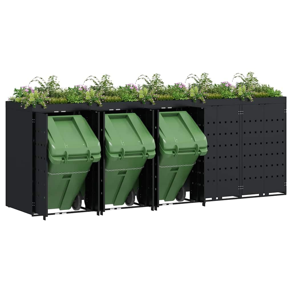 Almacenamiento de Cubos Wheelie para 5 Cubos Negro,Casa y jardín,Productos del hogar,Accesorios para contenedores de residuos,Soportes para contenedores de residuos,116.2kg-3394741