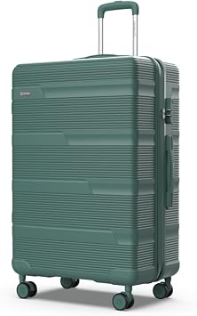 NUMADA - Large Travel Suitcase 25 kg, 76 x 50 x 29 cm, 78L Upfly T10 28' ABS with Combination Lock and 4 Double Wheels | Heavy Duty | Lightweight | Interior Compartment | Green