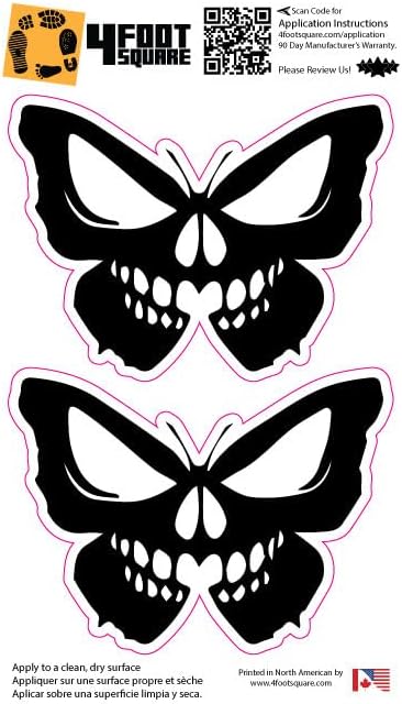 Miniatura 2 de Calcomanía de tatuaje de calavera de mariposa, calcomanía de Sticker Bomb Vinyl para automóvil, camión, computadora, en cualquier lugar, vinilo