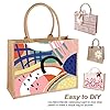 FITDON Jute Tote Bag Women, Large Jute Bag Beach Bag Foldable Waterproof Shopping Bags Handbag for Picnic Travel Shopping Beach and Everyday #5