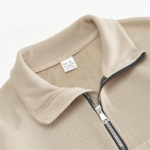 Mens Button Vintage Sweatshirt Corduroy Long Sleeve Stand Collar Loose Fit Pullover Solid Color Classic Sweater4