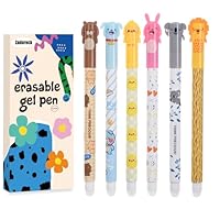 6 Stück Radierbare Gelstifte - Mit Tier-Designs, 0.5mm Spitze