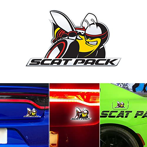 for Dodge Challenger Charger Scat Pack Magnet Logo Emblem, Honeycomb Strong Reflective Vehicle Car Sign Sticker, Signs Reusable Movable for Scat Pack Decoration Accessories