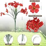 24 Bundles Artificial Flowers for Outdoors/Indoors, Fake Flowers Plants for Indoor Outside Garden Porch Window Box Home Wedding Farmhouse(8 Color)