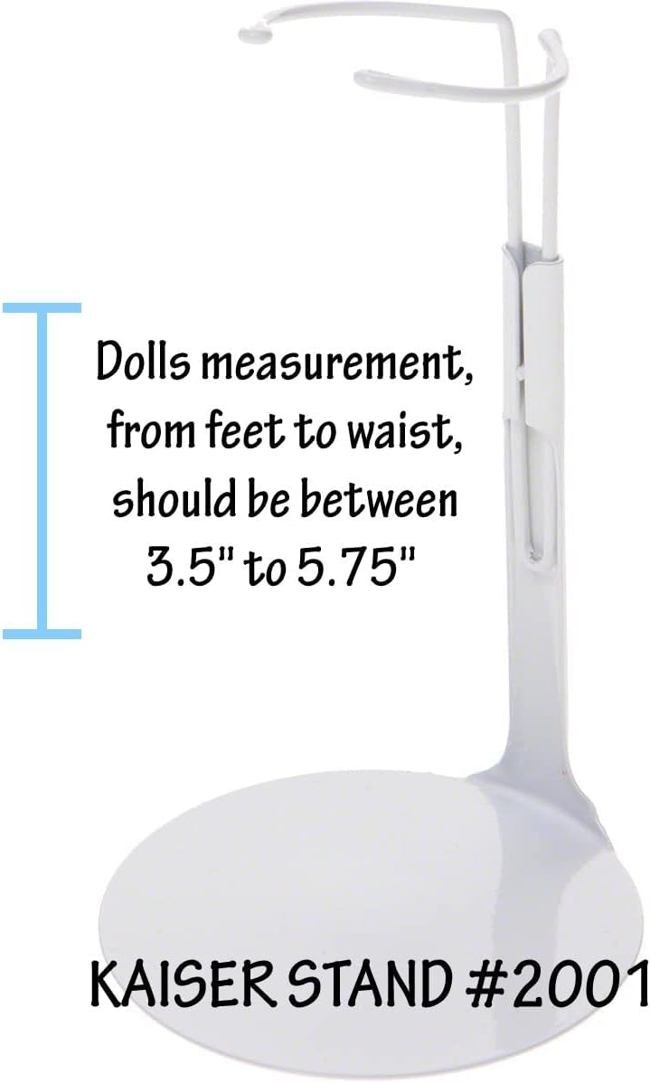 Kaiser Doll Stand 2001 - White Doll Stand for 6 1/2" to 10" Dolls and Action Figures (Best for 8" dolls)
