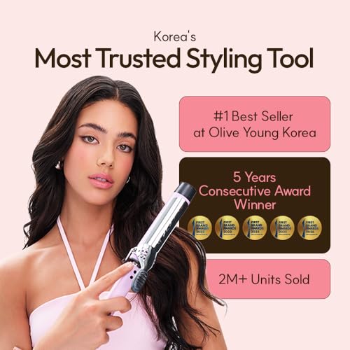 Image of VODANA GlamWave Ceramic Hair Curler 1.4 inch - Shiny & Damage-Free Natural Waves with All-Day Hold | Advanced Double Ceramic Coating with Rapid Instant Heat, Ivory