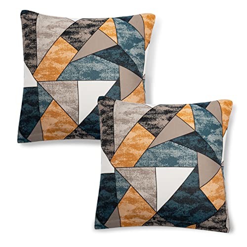 Image of HOKIPO Polyester, Spandex Stretchable Cushion Cover for Sofa, Multicolor, 16x16,(AR-4098-D3*2)