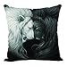 Gearsly Yin Yang Lion Heart Cushion Cover Copricuscino decorativo per uomini/donne/ragazzi/ragazze Soggiorno Camera da letto Divano Sedia Auto Copricuscino 18X18 pollici/45X45CM