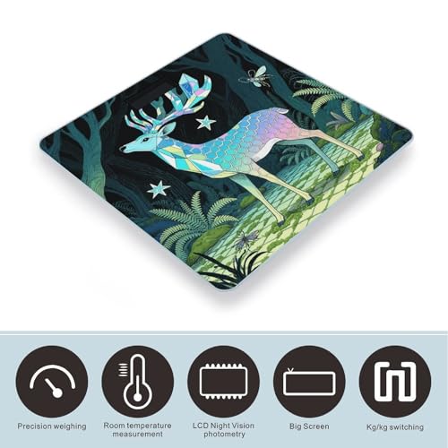 Balanza Digital de Baño Crystal Deer con Pantalla LED miniatura 3