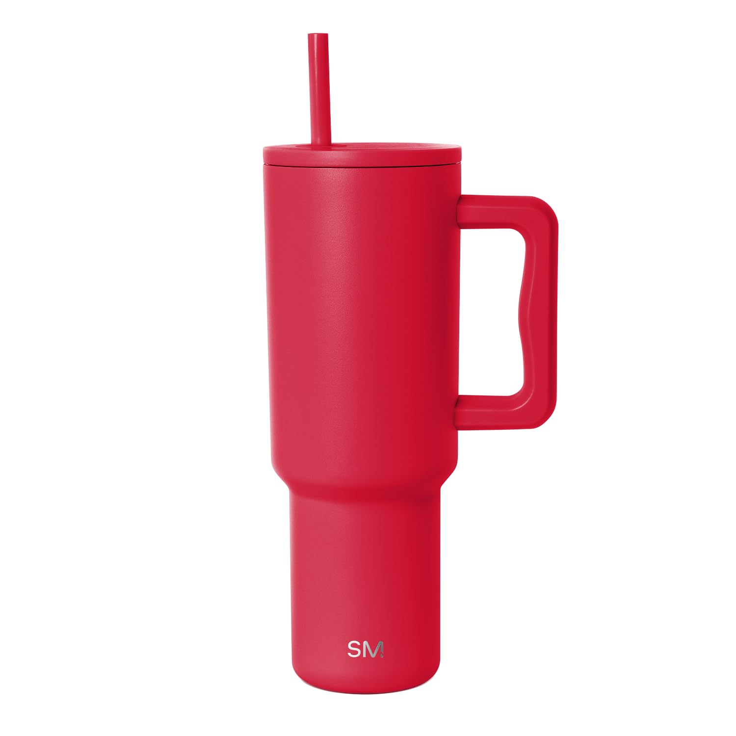 Simple Modern Tumbler with Handle and Straw | 40oz | Red
