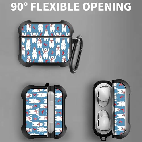 Image of MINGDAO Compatible with AirPods Pro 3 (2025) Case, Stylish PU Leather Design and TPU Shockproof Protective Cover Case with Keychain, Bears MD7450