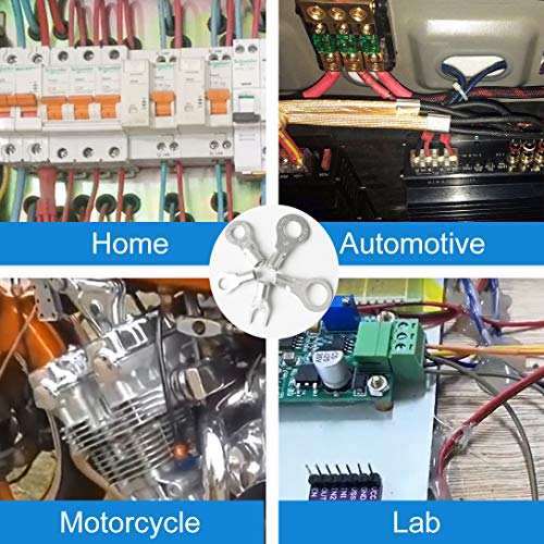 Rockdig 260Pcs Awg 22-16 16-14 12-10 Copper Ring Fork Terminals Tin Plated Non-Insulated Electric Wire Connectors #TOP6