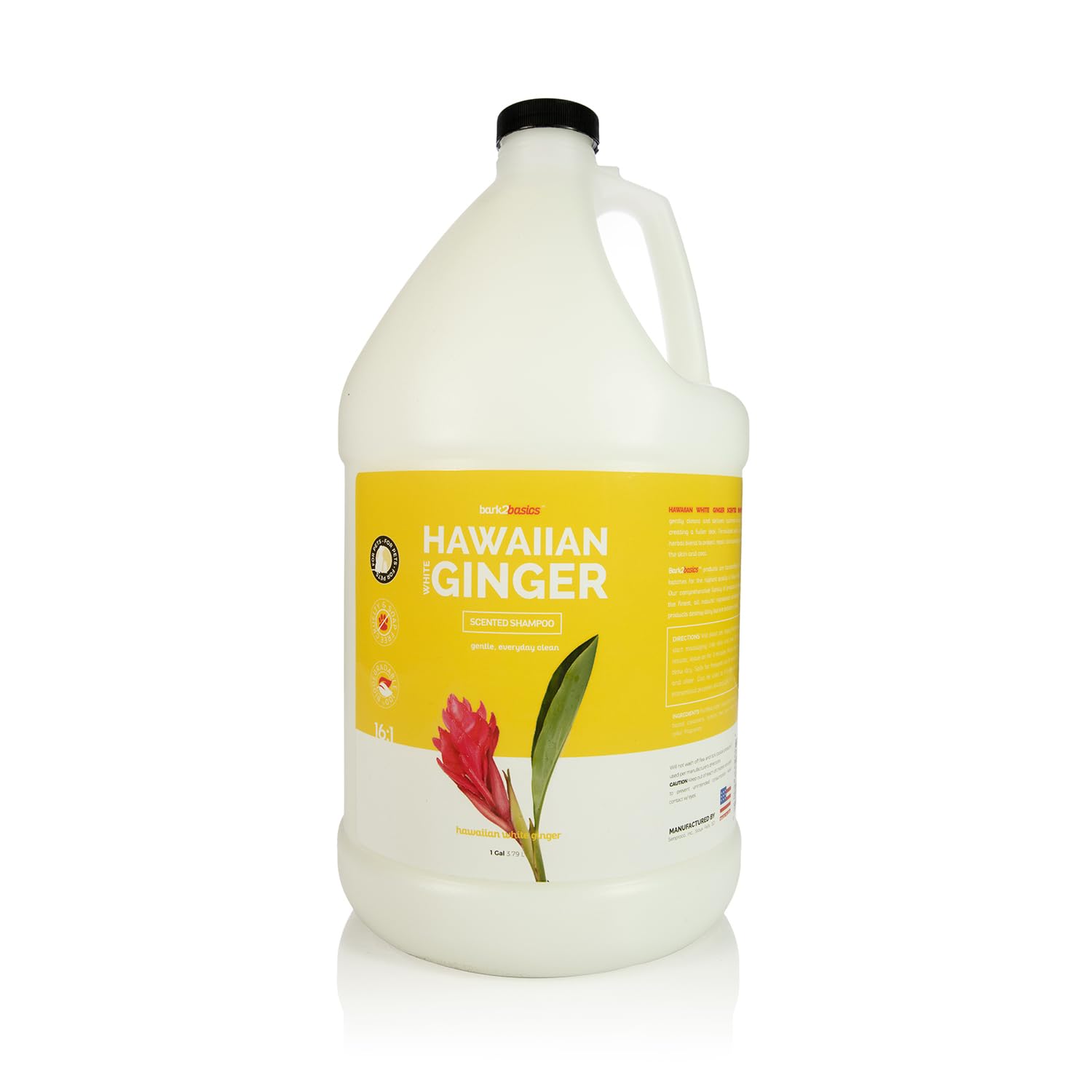 Bark 2 Basics Hawaiian White Ginger Shampoo, 1 gallon