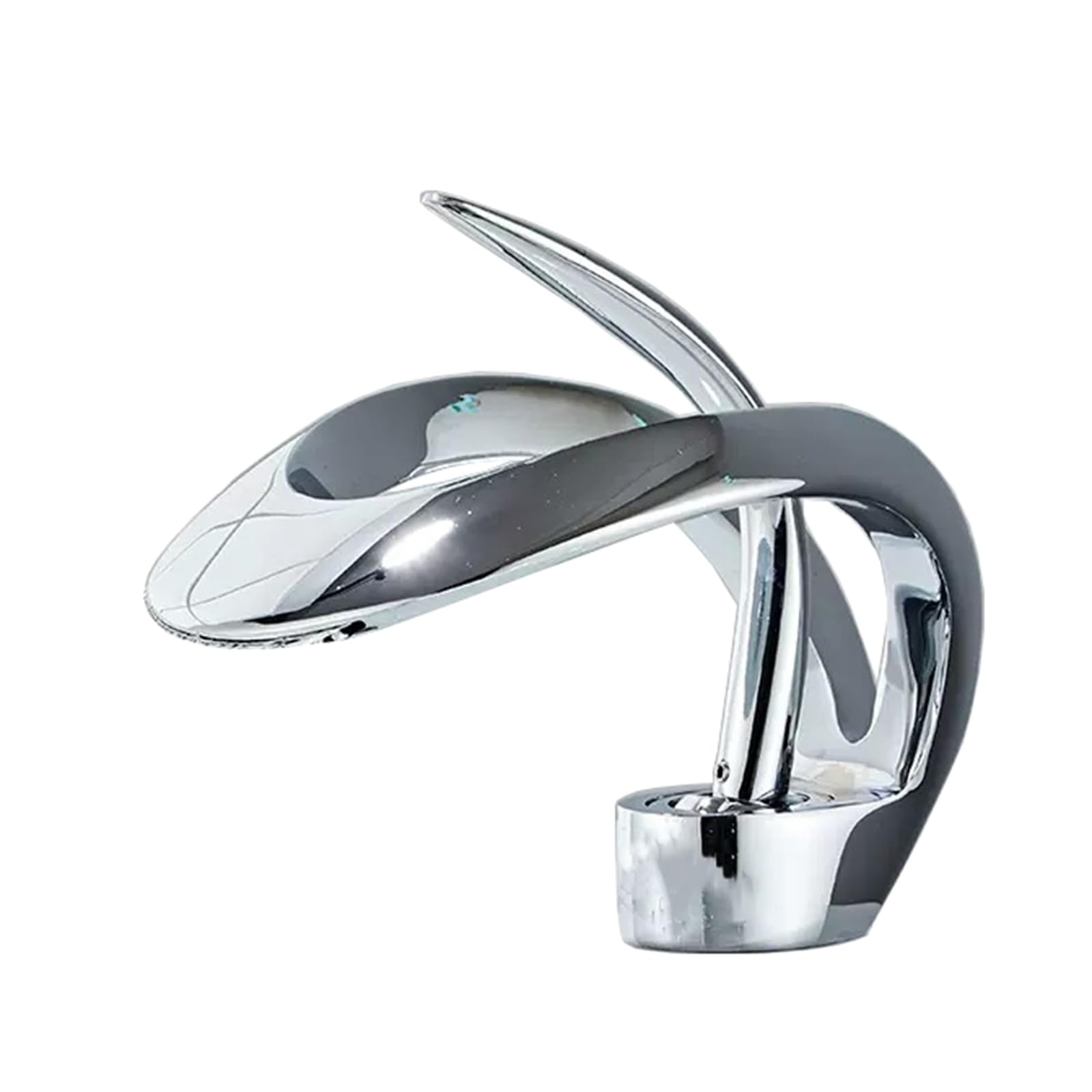 Badezimmer Waschbecken Wasserhahn Chrom - Wasserfall Einzelgriff Einloch-Montage Aus Messing