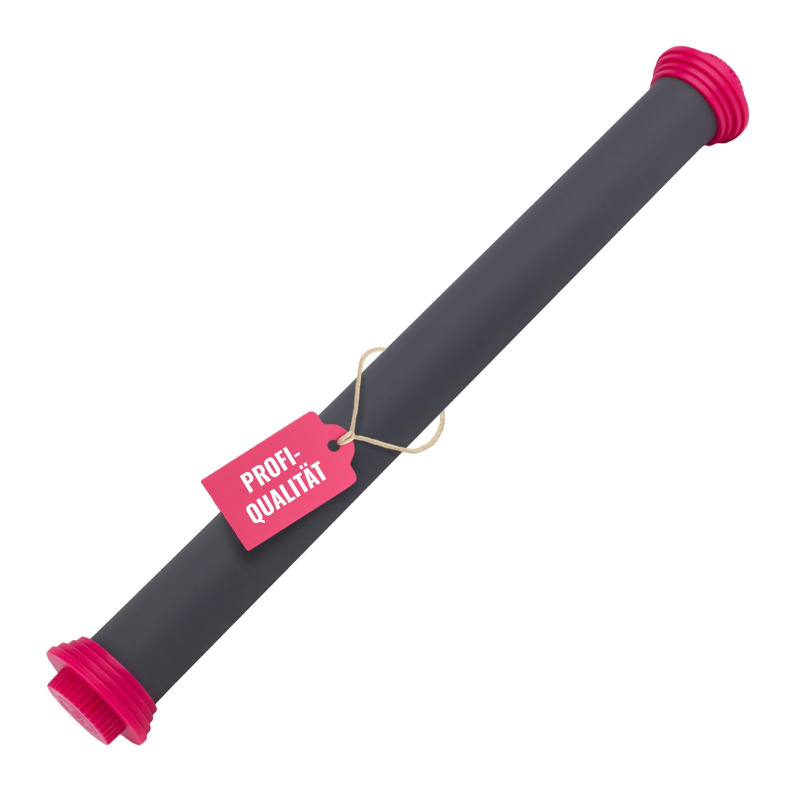 Sallys Profi Ausrollstab - 50 cm - Antihaft-Silikon & Edelstahlkern - Teigroller mit Abnehmbaren Abstandsringen - Nudelholz zum Backen