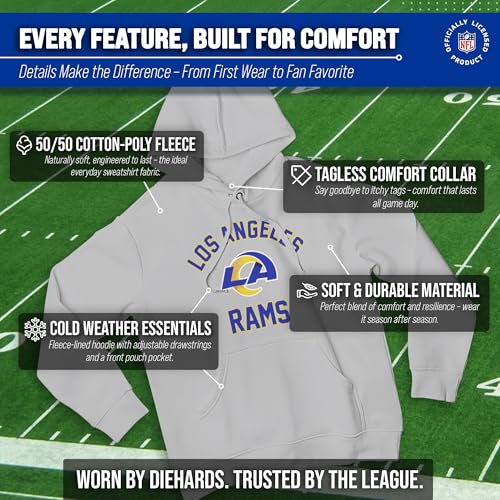 Image of Team Fan Apparel NFL Gameday Hoodie Pullover Sweatshirt for Men and Women | Officially licensed NFL Gameday fleece pullover - kangaroo pocket, ribbed cuffs, drawstring hood, unisex fit