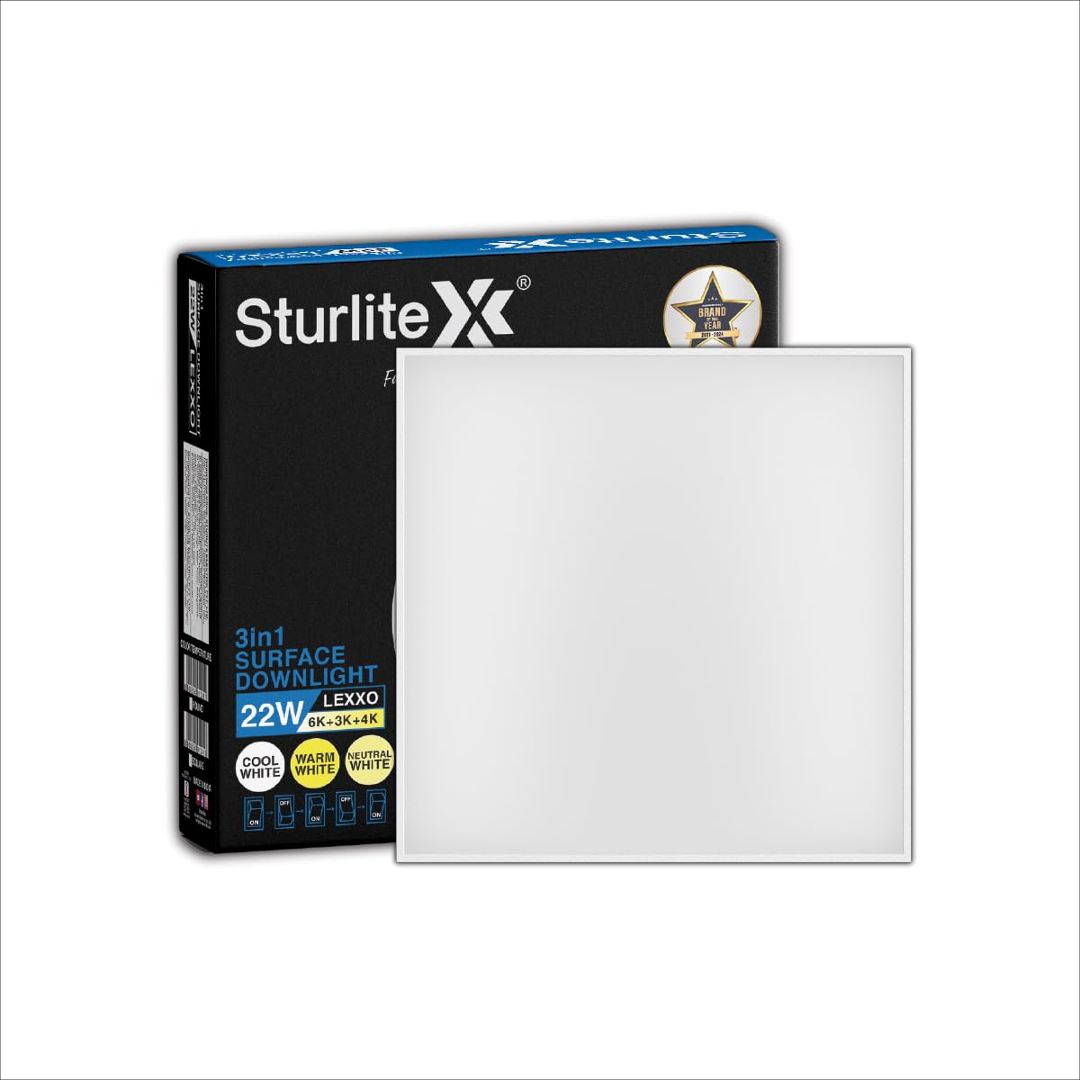 Sturlite Lexxo 22W Square LED Surface Light| 6500K Cool White Color Temperature| 1980 Lumens with CRI Tech for Accurate Color Representation - (Pack of 1)-image-36