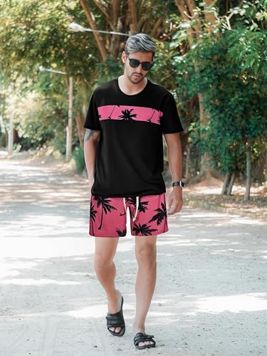 Men's 2-Piece Short Sleeve T-Shirt and Shorts Set for Beach Vacation Pajama Sleepwear Casual Loungewear4