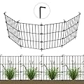 Decorative Garden Fence 10 Pack - 17 in (H) x 10.8 ft (L) No Dig Dog Animal Barrier Rabbit Fence Rustproof Metal Wire Panel Border, Animal Ground Stakes Fencing for Garden, Patio