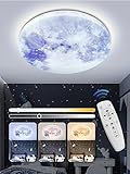 Litglobe LED Deckenleuchte Dimmbar 36W,3600LM Rund Deckenlampe mit Fernbedienung,3000-6500K LED Deckenlampe,IP40 Wasserdicht Mond Deckenleuchte für Schlafzimmer Wohnzimmer,Ø29cm