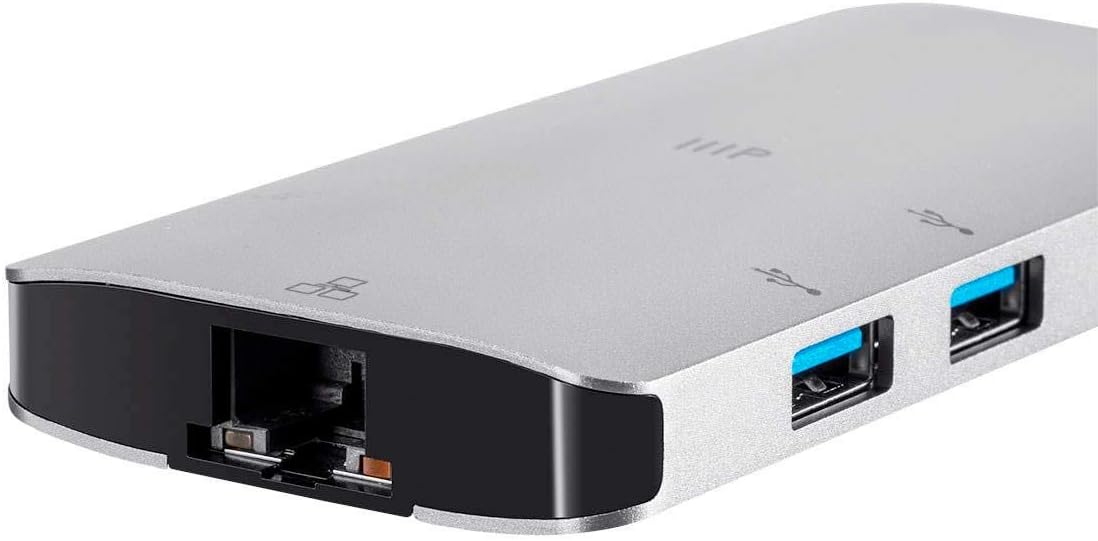 Monoprice USB-C to HDMI Adapter - Gigabit Ethernet, 3-Port USB 3.0, Card Reader, USB-C 100W, Power Delivery - Consul Series