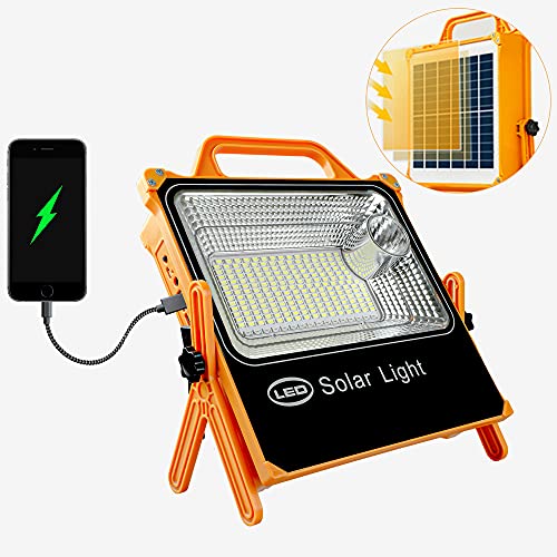 Dephen Rechargeable Work Light - 4000LM USB Rechargeable Flood Light Built in Led Battery Work Light Rechargeable Waterproof Solar Camping Lights for Outdoor Hiking Emergency Car Repairing