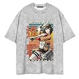 flowereyes Camiseta Impresa Attack on Titan Anime Mikasa Ackerman Disfraces de Cosplay Camiseta de Manga Corta de Moda para Unisex