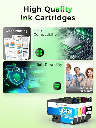 Jettruemedia LC-426 Ink Cartridges Multipack Replacement for Brother LC426XL LC426VAL for MFC-J4335DW MFC-J4340DW MFC-J4535DW MFC-J4540DW Printer(BK/C/M/Y,4 Pack) - Image 7