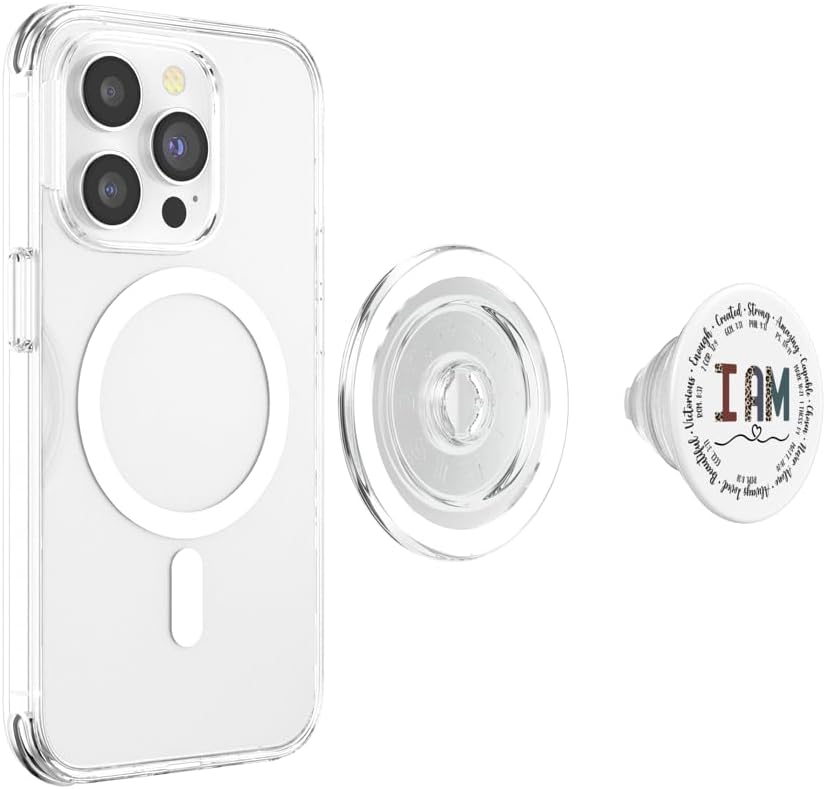 I am Circle Design Womens Positive Bible Verse Christian PopSockets PopGrip for MagSafe
