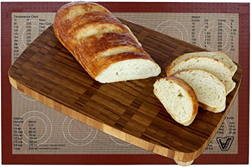 Silicone Baking Mat - Large Size Sheet (Thick & Large 15" x 23") - Non Stick Silicon Liner for Large Bake Pans & Trays - Rolling, Macaron/Pastry/Cookie/Bun/Bread Making - Professional Grade Nonstick