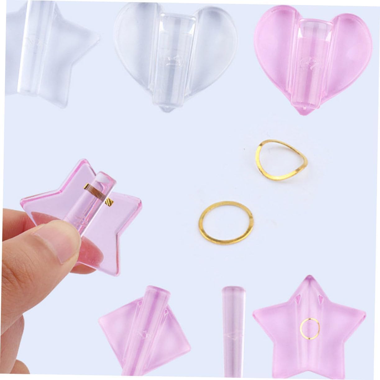 Tofficu 16pcs Nail Embossing Mould Star Heart Manicure Tools for Nail Art Frosted Design for Easy Use for Home Salon