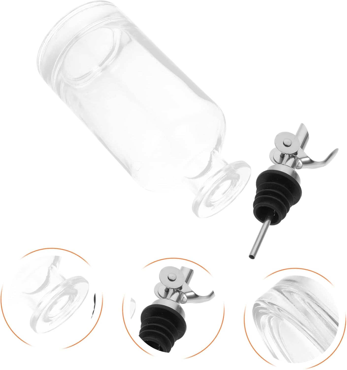 2pcs Automatic Opening Oil Dispenser Glass Soy Sauce and Vinegar Bottle for Kitchen Leakproof and Easy to Use High Temperature Resistant for Cooking and Dining