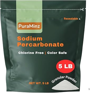 Sodium Percarbonate, 99.9% Pure Oxygen Bleach Powder, Stain Remover, Whitener, Non-Chlorine Detergent Booster, Fragrance Free Dishwasher Cleaner and Deodorizer, 5 lbs 80 oz, Pack of 1