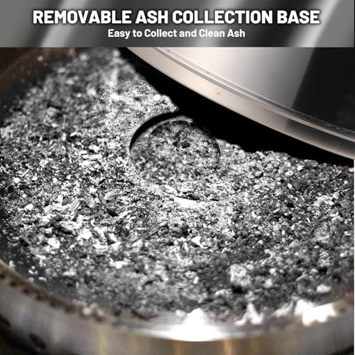 Smokeless Firepit, 27 Inch Stainless Steel Outdoor Portable Fire Pit with Removable Ash Pan and Carry Bag, Wood Burning Firepits for Outside with Stand, Ideal for 6 or More People, Silver