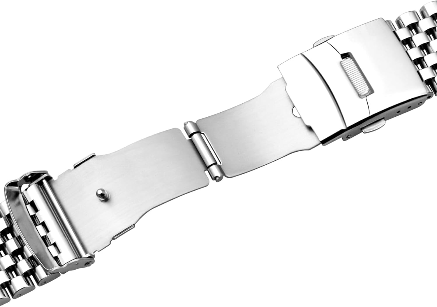 YISIWERA Quick Release Stainless Steel Watch Band 20mm 22mm, Heavy Duty Matte & Polished Metal Strap for Men and Women, Universal Replacement Bracelet with Folding Buckle - Image 7