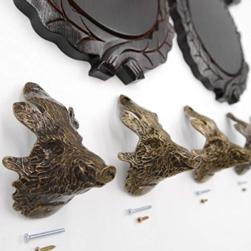 GTK - Juego de 5 placas de cuña talladas oscuras AF 16 cm con 5 piezas de cabeza de cuña, portada grande, tabla de cuñas, cartel para trofeos