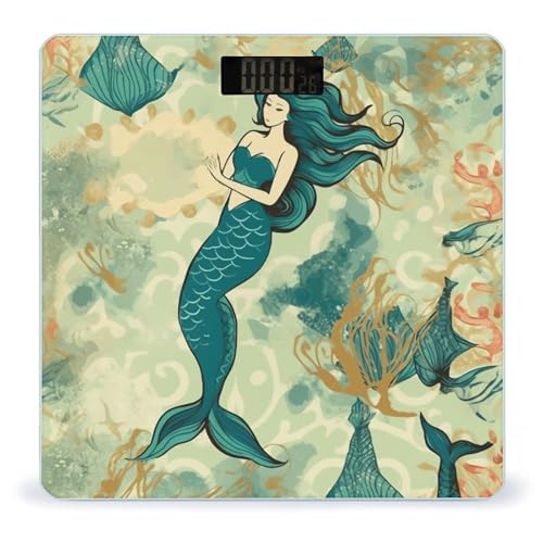 Báscula de baño digital con diseño retro 400 lb y pantalla LCD miniatura 1