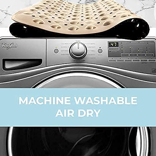 Enkosi Bath Mat | 2-Pack Large Non Slip Bathtub & Shower Mat | Extra Long 40 X 16 Inch Bathroom Mats For Tub |Easy Clean Machine Washable | Nonslip Anti Slip Bathmats (2-Pack Beige) #TOP3