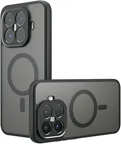 Capa compatível com Xiaomi 15T Pro, compatível com Xiaomi 15T Pro capa de celular magnética antichoque embutida preta