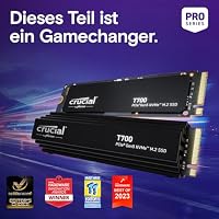 Crucial T700 4TB SSD PCIe Gen5 NVMe M.2 Interne SSD mit Premium-Kühlkörper, bis zu 12.400MB/s, Microsoft DirectStorage, PCIe 4.0 abwärtskompatibel, Solid State Drive - CT4000T700SSD5 – Ansicht 6