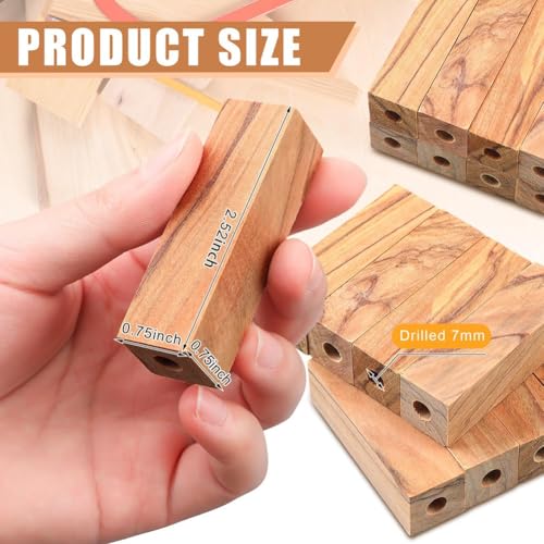 Kopinma Drechselstift-Drehset, 20 vorgebohrte 7 mm Holzstift-Rohlinge für DIY und Stiftherstellung