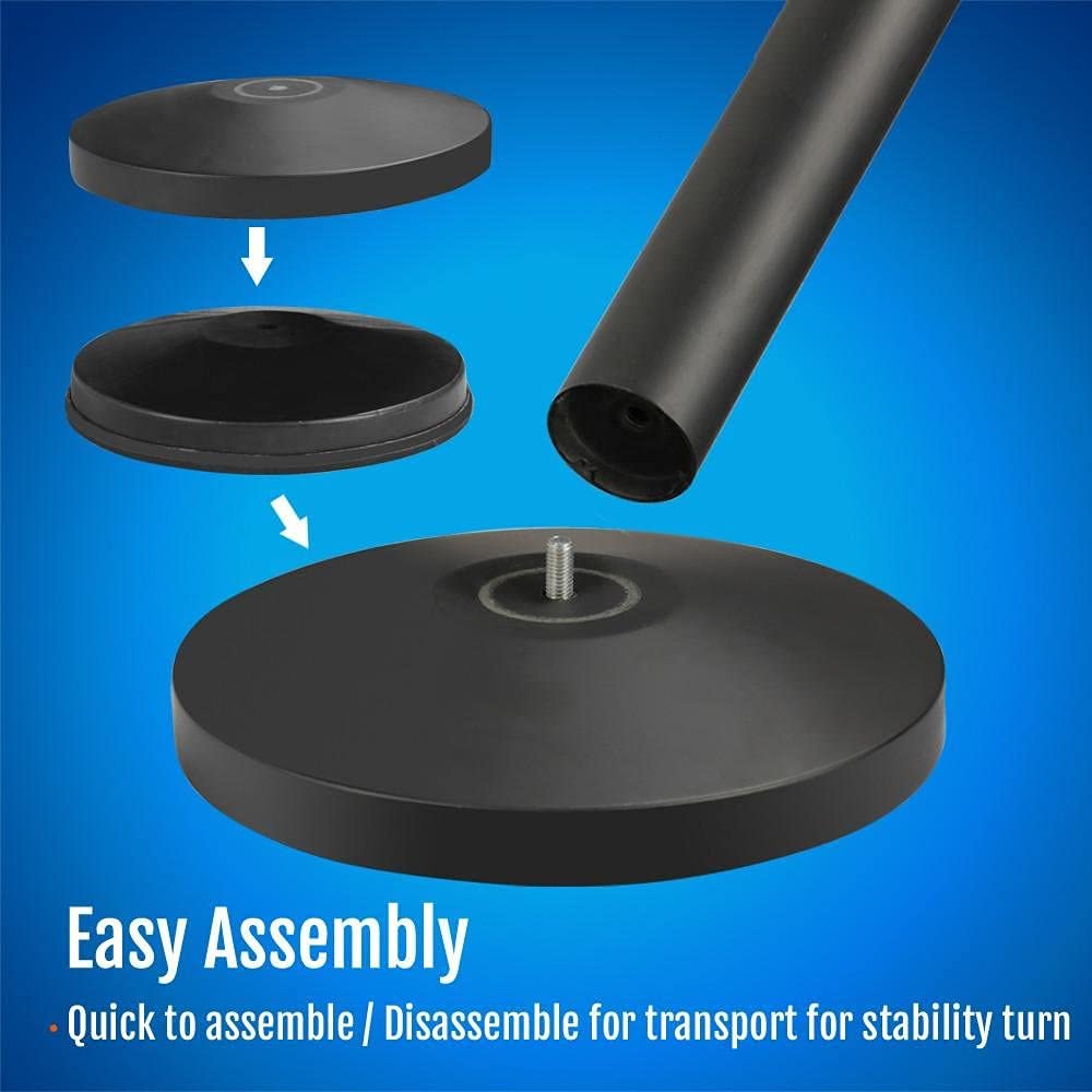 Lot de 2 poteaux de délimitation en acier inoxydable noir mat 8 kg sangle 230 cm