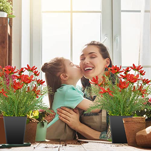 Luxsego Silk Artificial Flowers Coreopsis Faux Flowers, Potted Floral Decor For Garden, Wedding, Office Table Decor Gifts Idea For Her Or Him, Decorative Home Accessories(16.7In, Red) #TOP1