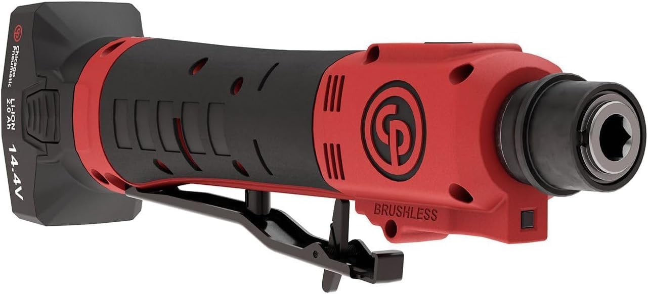 Chicago Pneumatic CP8323KNA - Kit - Cordless Tire Buffer, 7/16 Inch Hex Quick Change, 2-Speed, 14.4 V / 2.0 Ah, Li-ION, 2 Batteries + Charger, 200 W - 1200 / 2500 RPM