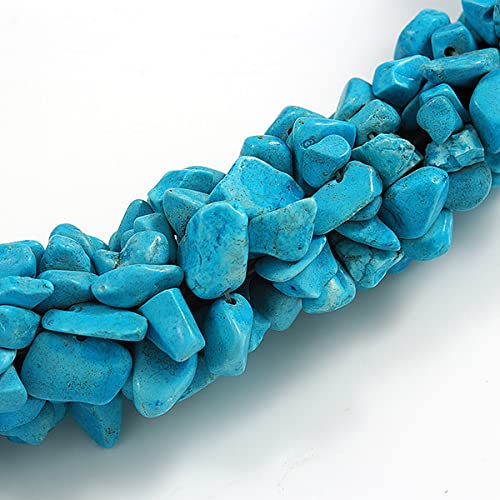 Collar de cuerda de algodón 56 cm con pendientes de aro turquesa 5