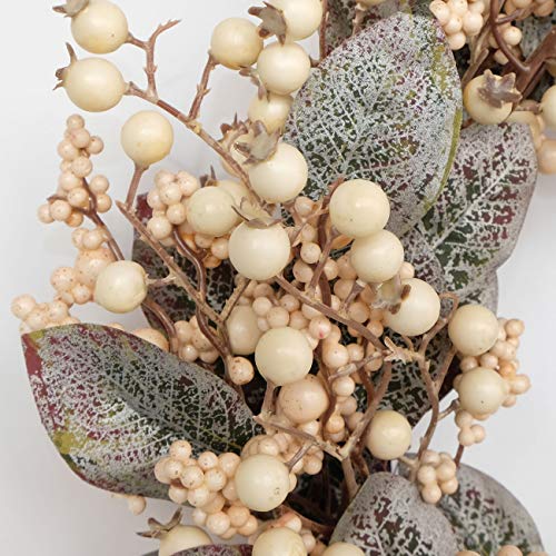 Idyllic Artificial Eucalyptus Leaf Wreath White Berries Greenery For Front Door Decor Outdoor Wall Decoration 18" #TOP5