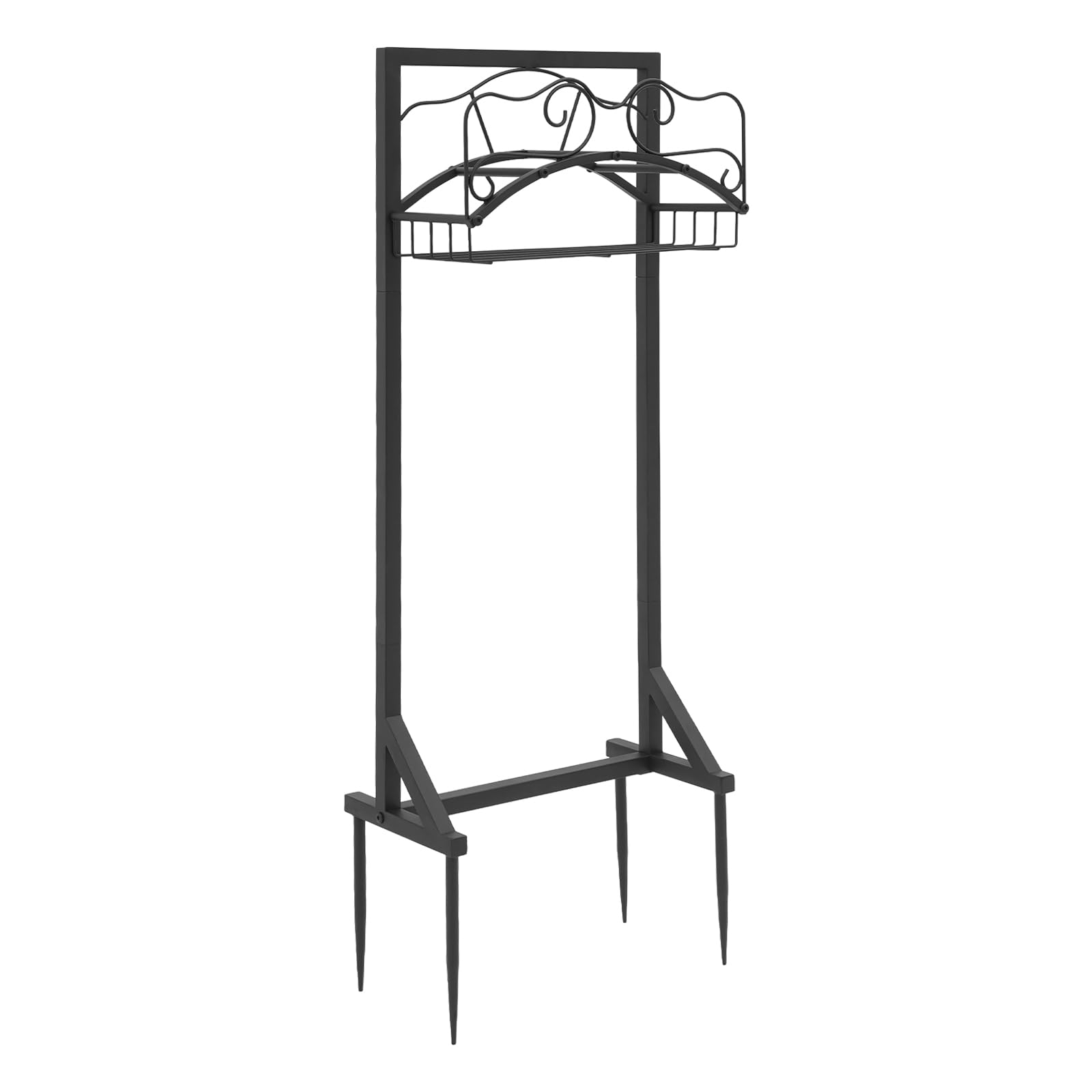 Supporto per tubo da giardino autoportante, in metallo, 106 cm