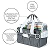 JJRING Craft Organizer Tote Bag, Art Storage Caddy with Multiple Pockets, Grey Sewing Bag for Art, Craft, Scrapbooking, Medical, and Office Supplies Storage #3